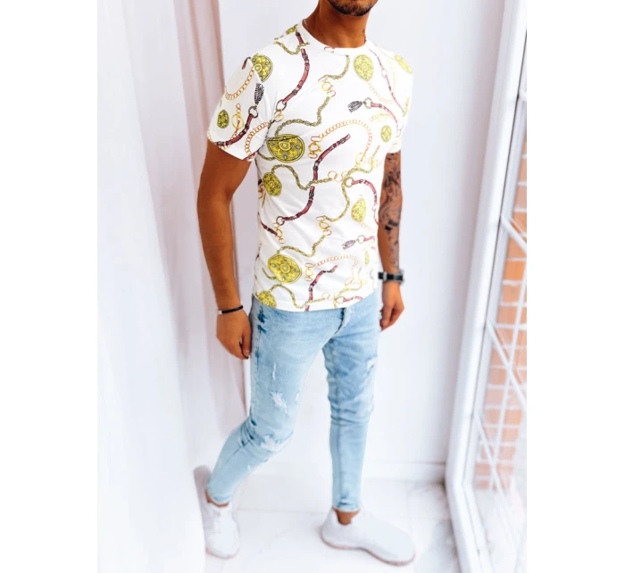 Pánské bílé tričko s potiskem FashionStreet RX5125
