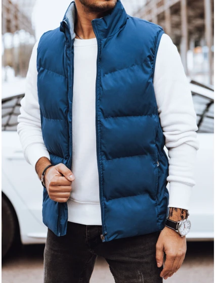 Pánská prošívaná modrá vesta Dstreet model 21971582 - FashionStreet Pánská prošívaná modrá vesta Dstreet model 21971582 - FashionStreet