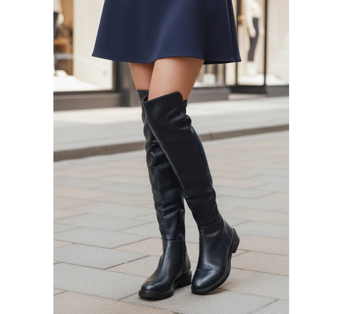 Dámské vysoké kozačky tmavě modré FashionStreet ZY1281