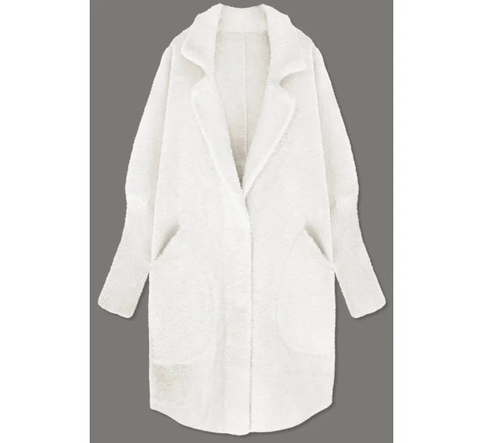 Vlněný přehoz přes oblečení typu "alpaka" v barvě ecru (7108)