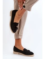 Černé Dámské Semišové Mokasíny Na Ploché Podrážce model 21652477 - Zazoo Černé Dámské Semišové Mokasíny Na Ploché Podrážce model 21652477 - Zazoo