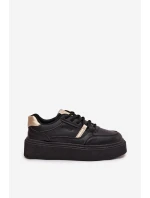 Dámské Sneakersy Na Platformě Big Star SS274360 Černé Dámské Sneakersy Na Platformě Big Star SS274360 Černé