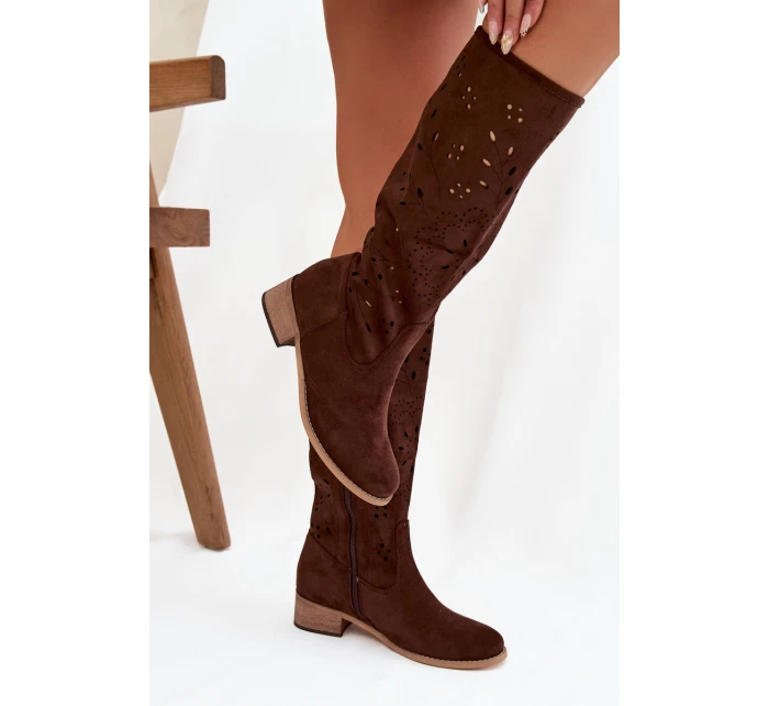 dámské vysoké boty na čokoládové model 21821933 - Boto dámské vysoké boty na čokoládové model 21821933 - Boto