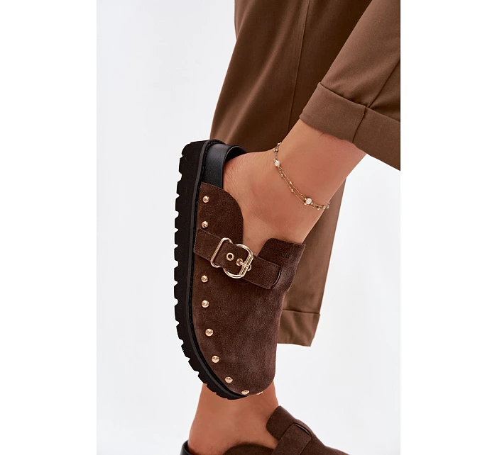 z semiše na platformě s a přezkou Big Star Čokoládové model 22100931 - Big Star Shoes z semiše na platformě s a přezkou Big Star Čokoládové model 22100931 - Big Star Shoes