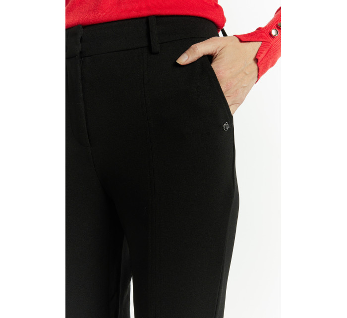 Monnari Elegantní kalhoty Dámské kalhoty s krátkými rozparky černé