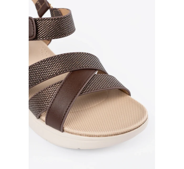 Výborné  sandály hnědé dámské platforma