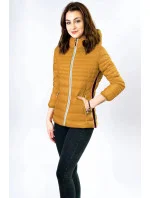 Žlutá dámská prošívaná bunda se vsadkami model 9063236 - Libland