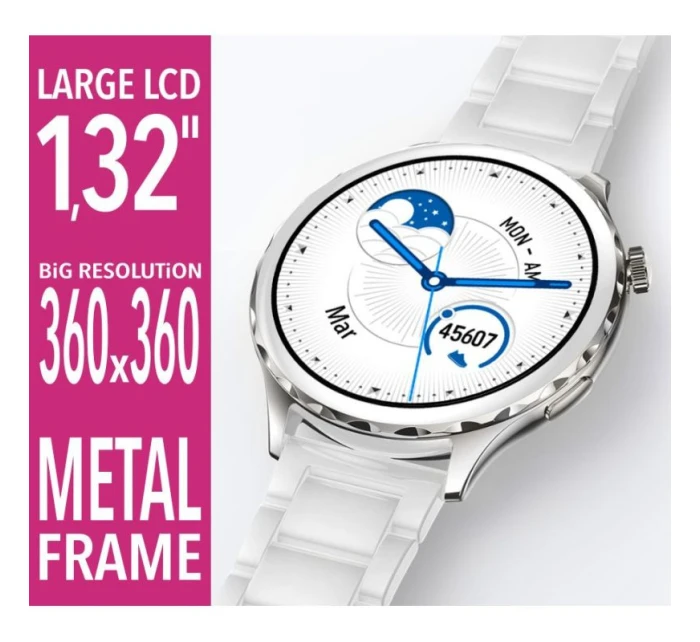 Dámské chytré hodinky Silver + Black Strap model 21804965 - RUBICON Dámské chytré hodinky Silver + Black Strap model 21804965 - RUBICON