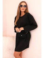Dámská viskózová sukýnka Plus Size s model 21232411 na řetízku černá - K-Fashion