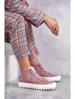 Dámské Tenisky Big Star Vysoké Zateplené Růžové EE274113 Dámské Tenisky Big Star Vysoké Zateplené Růžové EE274113