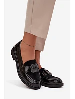 Lakované dámské mokasiny HY52-546 černé - S.Barski