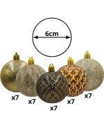 DEKORATIVNÍ PLASTOVÉ CETKY 6CM SADA 35 KS JANTAR