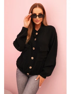 Dámská mušelínová košile s dlouhým rukávem černá