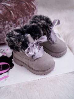 Dětské Kotníkové Boty Zateplené Šedé model 21523547 - Boto