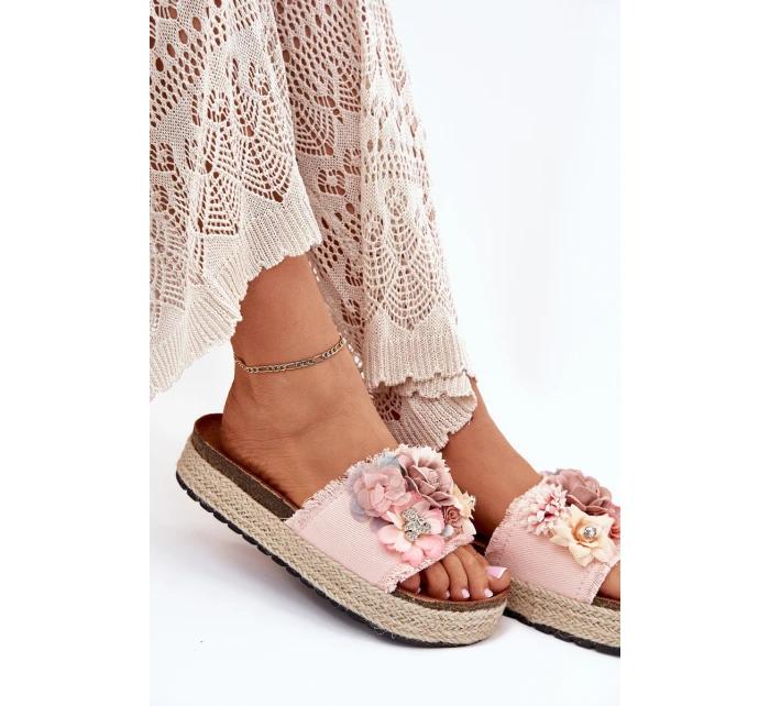 Dámské Sandały Na Platformě S Pletením A Růžové model 21699704 - Boto