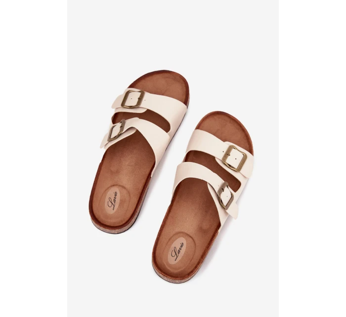 Dámské Pantofle Na Korek Platformě S Přezkami Béžové Vesina Dámské Pantofle Na Korek Platformě S Přezkami Béžové Vesina