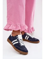 model 22026489 Semišové Nízké Dámské Tenisky Tmavě Modré - Zazoo