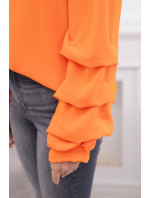 Španělská halenka s ozdobnými rukávy oranžová
