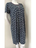 Dámská noční košile model 19641906 Tmavě modrá s bílou vzor - Vamp Dámská noční košile model 19641906 Tmavě modrá s bílou vzor - Vamp