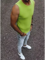 Pánské tričko bez rukávů bez potisku světle zelené Dstreet RX4917