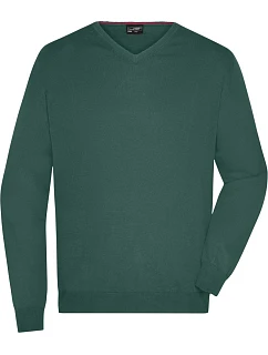 Daiber JN 659 Pánský svetr s výstřihem do V 02.0659 forest green