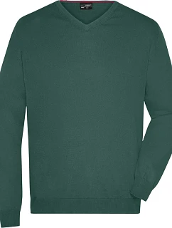 Daiber JN 659 Pánský svetr s výstřihem do V 02.0659 forest green