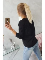 Halenka s grafikou dívky ve 3D brýlích černá Halenka s grafikou dívky ve 3D brýlích černá