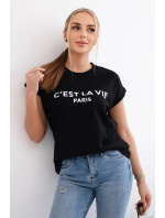 Bavlněná halenka C'est La Vie Paris černý