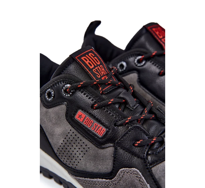 Pánská klasická sportovní obuv Memory Foam Big Star KK174271 šedá Pánská klasická sportovní obuv Memory Foam Big Star KK174271 šedá