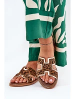 Kožené Ploché Klapky S  Hnědé model 21684124 - Zazoo