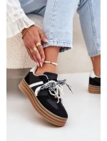 Dámské sneakersy na platformě s ozdobami černé Vinness