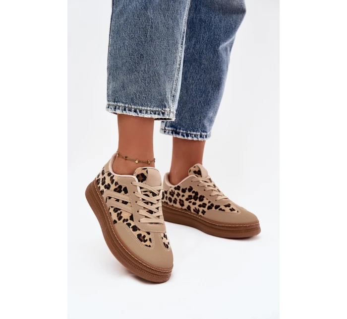 Dámské tenisky na platformě Panterka béžové Denissa