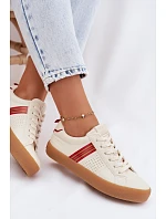 Eko kožené dámské tenisky Big Star model 22100945 světle béžové - Big Star Shoes