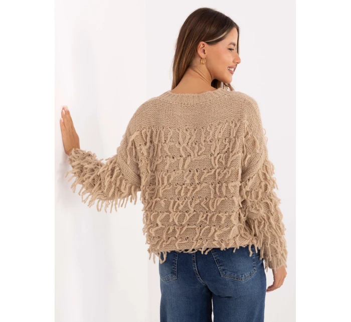 Sweter MI SW model 21314420 beżowy - FPrice Sweter MI SW model 21314420 beżowy - FPrice