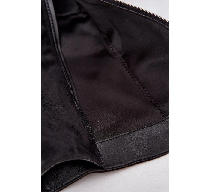 Dámské kozačky s řaseným svrškem a přezkou Ophelis – černé