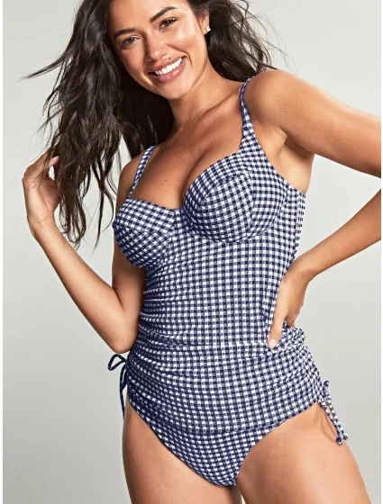 Vrchní díl plavek Tankini navy gingham SW1741 - Panache Vrchní díl plavek Tankini navy gingham SW1741 - Panache