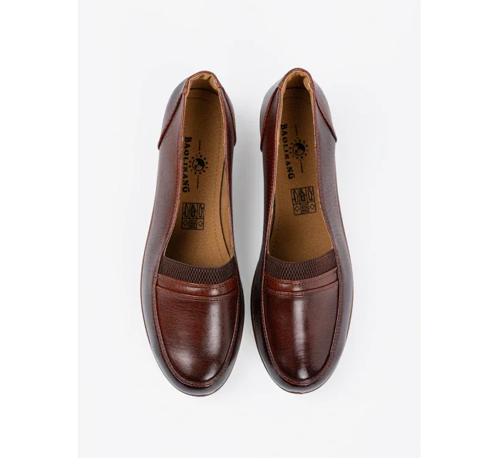 Zajímavé dámské  polobotky hnědé na klínku