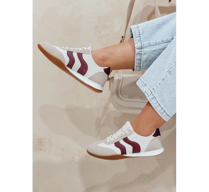 FashionStreet dámské béžovo-bordó tenisky ZY0779
