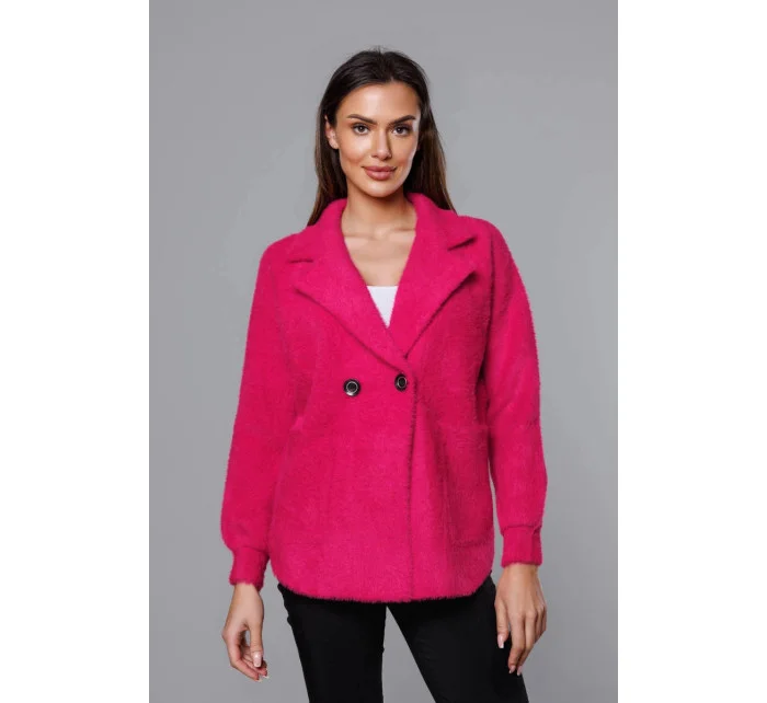 Krátký růžový přehoz přes oblečení typu alpaka model 18059117 - MADE IN ITALY