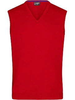 Daiber JN 657 Pánská svetrová vesta s výstřihem do V 02.0657 red