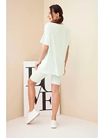 Dámský bavlněný komplet s krátkým rukávem a šortkami žlutý