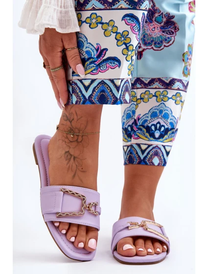 Dámské klasické Žabky s ozdobou fialové model 21627244 - Boto Dámské klasické Žabky s ozdobou fialové model 21627244 - Boto