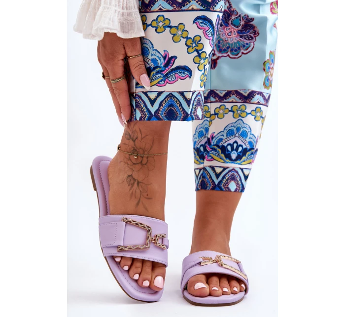 Dámské klasické Žabky s ozdobou fialové model 21627244 - Boto Dámské klasické Žabky s ozdobou fialové model 21627244 - Boto