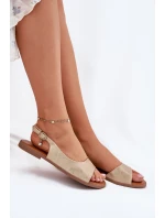 Dámské Sandály Na Plochém Podpatku Zlaté model 21698451 - EVENTO Dámské Sandály Na Plochém Podpatku Zlaté model 21698451 - EVENTO