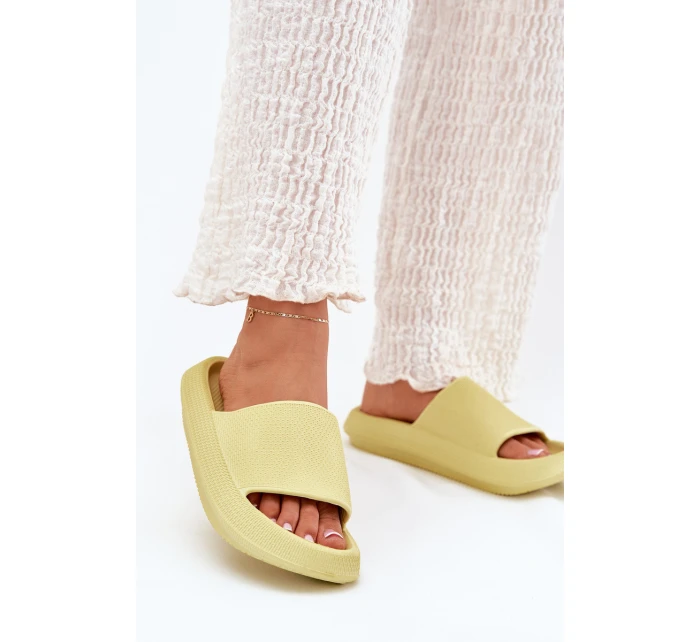 Dámské Lehké Pěnové Pantofle Na Tlusté Podešvi Limetkové Querceria