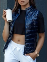 Dámská krátká prošívaná vesta WIANO navy blue FashionStreet TY4523