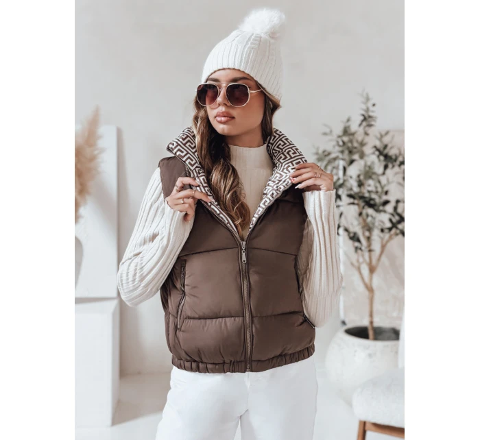 URBANELLE dámská prošívaná vesta světle hnědá FashionStreet TY4971