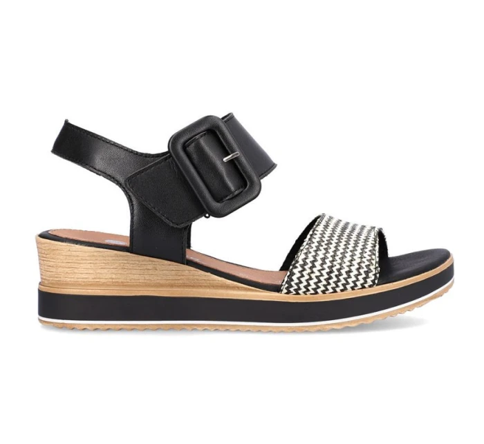 Remonte W RKR646 kožené sandály na platformě