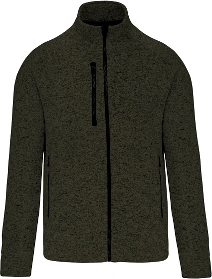 Kariban K 9106 Pánská melanžová pletená fleecová bunda 20.9106 dark khaki melange Kariban K 9106 Pánská melanžová pletená fleecová bunda 20.9106 dark khaki melange