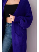 Svetr dlouhý kardigan fialový